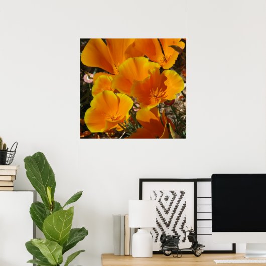 Golden Poppies Poster (Thuiskantoor)