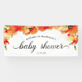 Golden Poppy Baby shower Welkom Spandoek (Horizontaal)