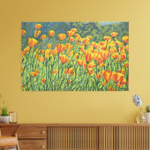Golden Poppy Fields Canvas Afdruk (Insitu (Woonkamer))