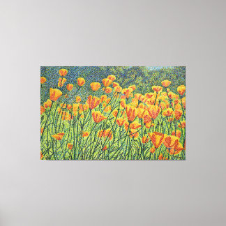 Golden Poppy Fields Canvas Afdruk