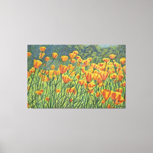 Golden Poppy Fields Canvas Afdruk (Voorkant)