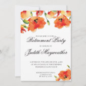 Golden Poppy Floral Retirement Celebration Kaart (Voorkant)