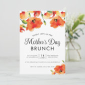 Golden Poppy Moederdag Brunch Kaart (Staand voorkant)