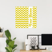 Golden Poppy Safari Chevron met aangepaste tekst Poster (Thuiskantoor)