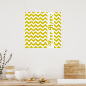 Golden Poppy Safari Chevron met aangepaste tekst Poster (Keuken)
