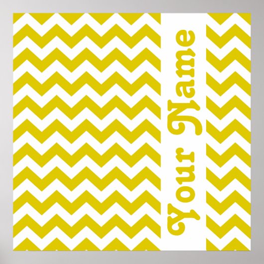 Golden Poppy Safari Chevron met aangepaste tekst Poster (Voorkant)