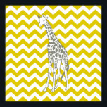Golden Poppy Safari Chevron met Pop Art Giraffe Poster<br><div class="desc">Mod Chevron patroon in het Safari Moods kleurenpalet van Emporio Moffa,  met pop-art giraffe aan één zijde.</div>