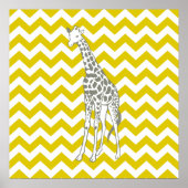 Golden Poppy Safari Chevron met Pop Art Giraffe Poster (Voorkant)