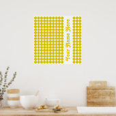 Golden Poppy Safari Dot met naam Poster (Keuken)