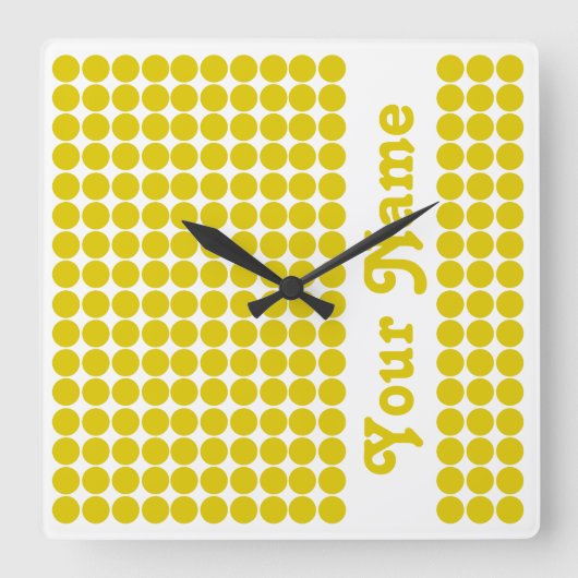 Golden Poppy Safari Dot met naam Vierkante Klok (Voorkant)