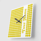 Golden Poppy Safari Dot met naam Vierkante Klok (Hoek)