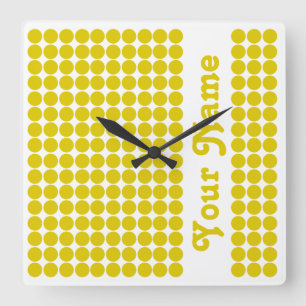 Golden Poppy Safari Dot met naam Vierkante Klok