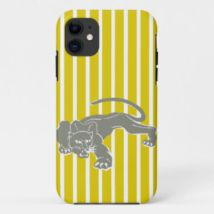 Golden Poppy Safari Stripe met luipaard iPhone 11 Hoesje