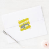Golden Poppy Safari Stripe met luipaard Vierkante Sticker (Envelop)