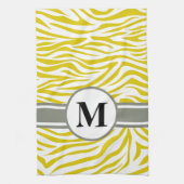 Golden Poppy Safari Zebra met monogram Theedoek (Verticaal)