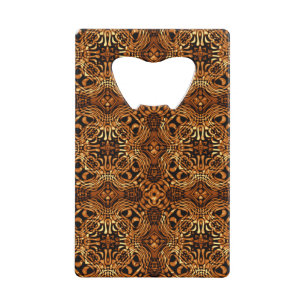 Golden Primitive Tribal Pattern Abstract Creditkaart Flessenopener