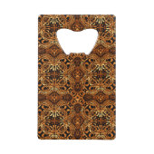 Golden Primitive Tribal Pattern Abstract Creditkaart Flessenopener (Achterkant)