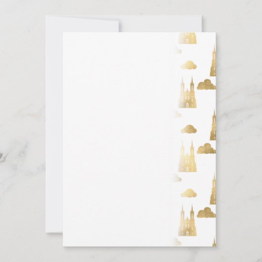 Golden Princess Castle Clouds Royal Magic Save The Date (Voorkant)