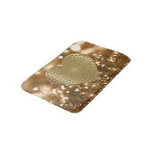 Golden Prismatic Heart Bokeh Faux Glitter Badmat (Gekanteld)