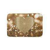 Golden Prismatic Heart Bokeh Faux Glitter Badmat (Voorkant)