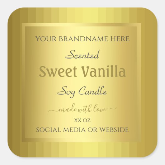Golden Product Verpakkingslabels Gold Effect Vierkante Sticker (Voorkant)