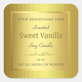 Golden Product Verpakkingslabels Gold Effect Vierkante Sticker