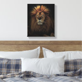Golden Proud Lion Africa Canvas Afdruk (Insitu (Slaapkamer))