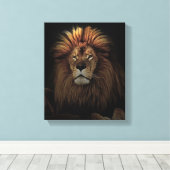 Golden Proud Lion Africa Canvas Afdruk (Insitu (Houten vloer))