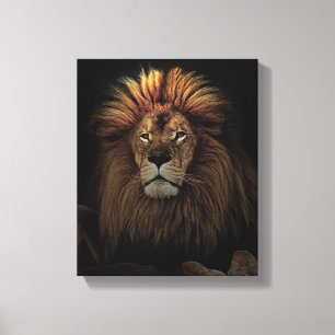 Golden Proud Lion Africa Canvas Afdruk