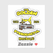 Golden Pterodactyl Tiki Bar Sticker (Vel)