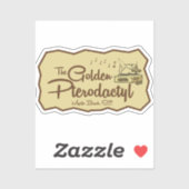 Golden Pterodactyl Tiki Bar Sticker (Vel)