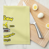 Golden Pterodactyl Tiki Bar Theedoek (Quarter Fold)