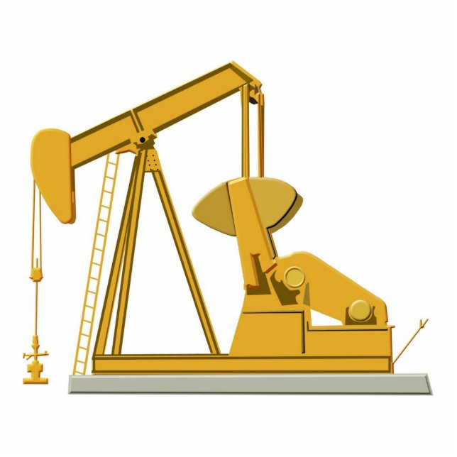 Golden Pumpjack Staand Fotobeeldje (Voorkant)