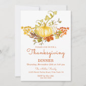 Golden Pumpkin en Fall Leaves Kaart (Voorkant)