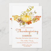 Golden Pumpkin en Fall Leaves Kaart (Voorkant / Achterkant)