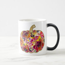 Golden Pumpkin & Floral Delight Coffee Mok