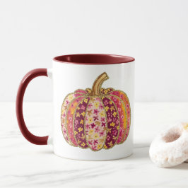 Golden Pumpkin & Floral Delight Coffee Mok