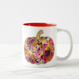 Golden Pumpkin & Floral Delight Coffee Mok