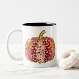 Golden Pumpkin & Floral Delight Coffee Mok