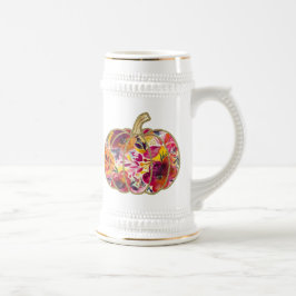 Golden Pumpkin & Floral Delight Coffee Mok