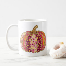 Golden Pumpkin & Floral Delight Coffee Mok