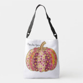Golden Pumpkin & Floral Delight Crossbody Tas (Achterkant)