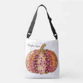 Golden Pumpkin & Floral Delight Crossbody Tas (Voorkant)