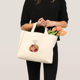 Golden Pumpkin & Floral Delight Mini Tote Bag