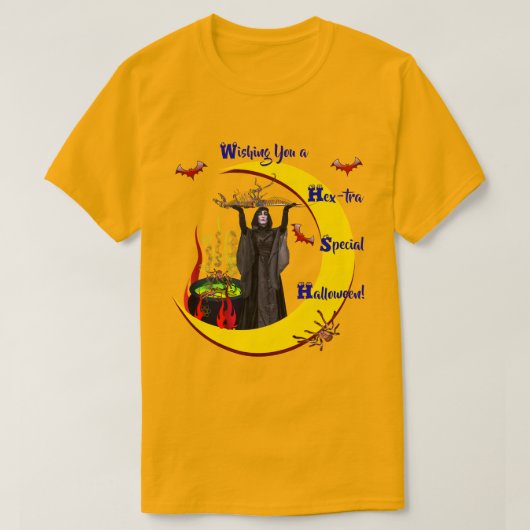 Golden Pumpkin (Unisex) Halloween T-Shirt (Design voorkant)