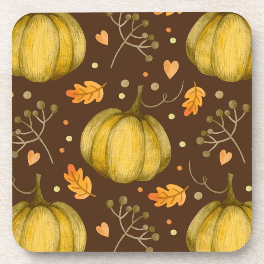 Golden Pumpkins Beverage Coaster Bier Onderzetter (Voorkant)