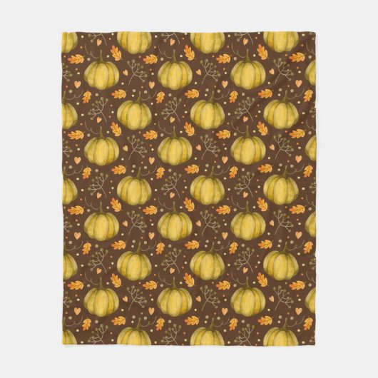 Golden Pumpkins Fleece Blanket (Voorkant)