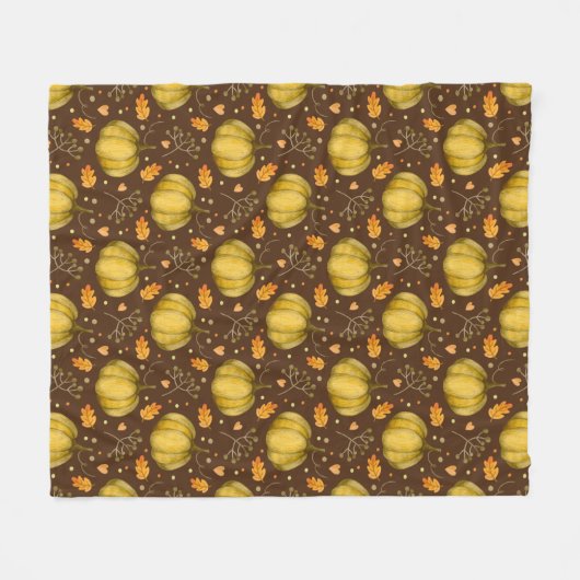 Golden Pumpkins Fleece Blanket (Voorkant (Horizontaal))