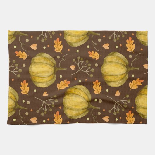 Golden Pumpkins Kitchen Towel Theedoek (Horizontaal)