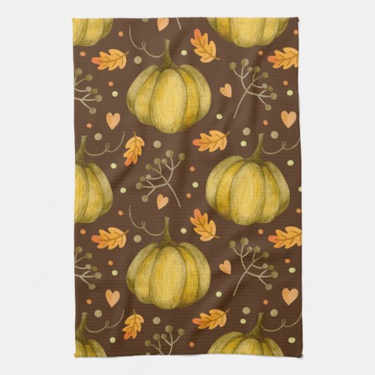 Golden Pumpkins Kitchen Towel Theedoek (Verticaal)
